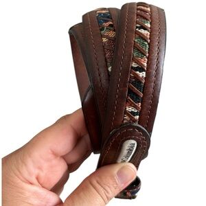 Vintage Columbia southwestern Brown Leather belt Sz 44